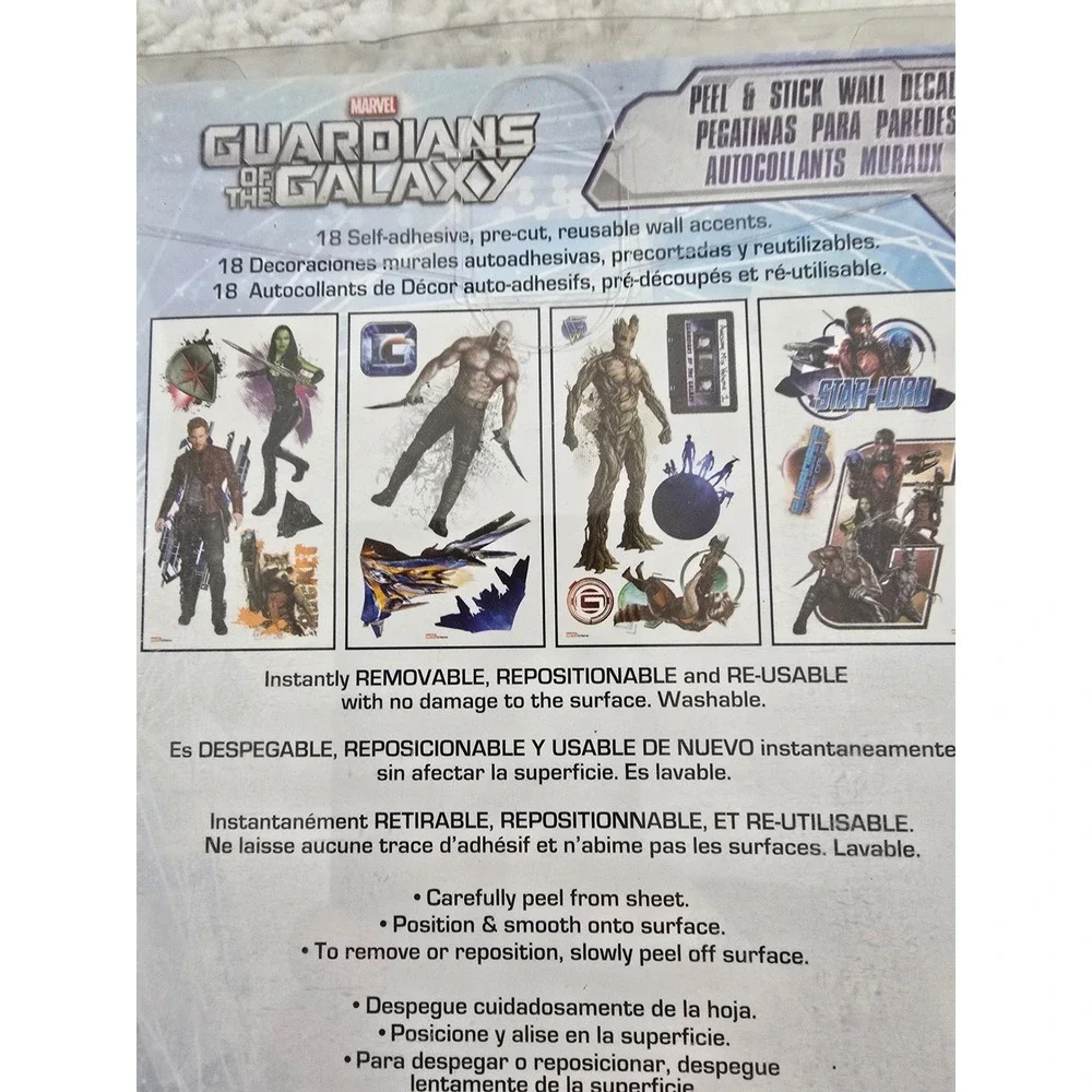 Marvel Guardians of the Galaxy 18pc Peel & Stick Wall Decals RMK2587SCS NEW